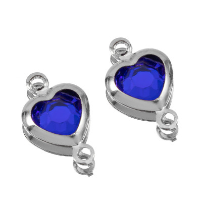 Drop connector with colored stone, surgical steel