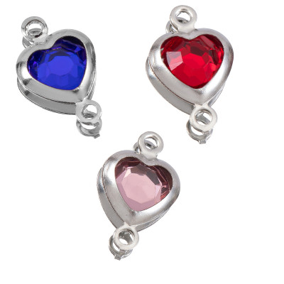 Drop connector with colored stone, surgical steel