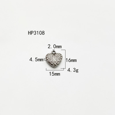 Surgical steel fish skeleton pendant