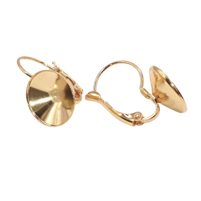 Náušnice pro rivolli 12mm chirurgická ocel zlaceno 18K