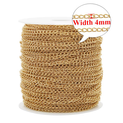 Smooth Curb Extension Chain 4 mm Gold Plated Stainless Steel