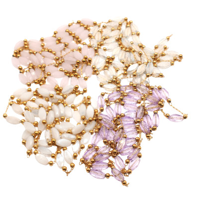 Chain with beaded flower, surgical steel