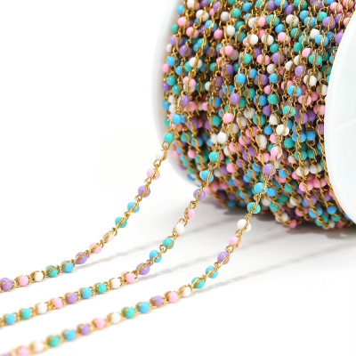 Řetízkovina s barevným emailem zlatá galvanizace