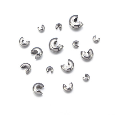 Crimp seed beads 3mm surgical steel 3 color variants