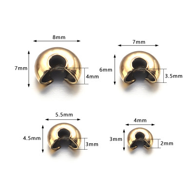 Crimp seed beads 3mm surgical steel 3 color variants