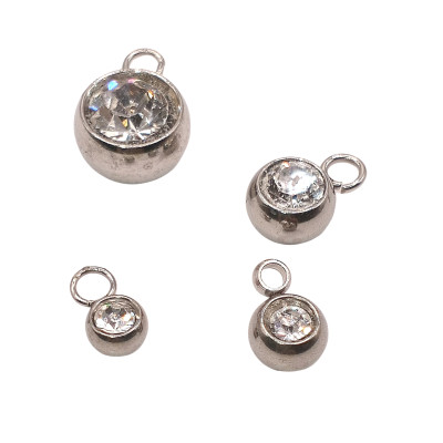 Pendant with rivolka 5mm Preciosa made of surgical steel