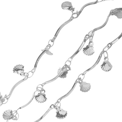 Connector Chain with Shell Charms – 304 Stainless Steel