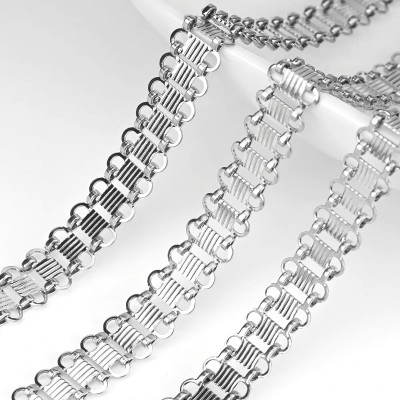 Flat ribbon-style chain stainless steel 304