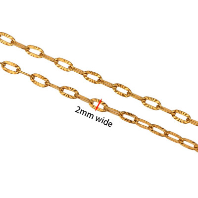 Diamond-Cut Oval Link Stainless Steel 304