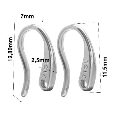 Stainless Steel Hook Earwire  304