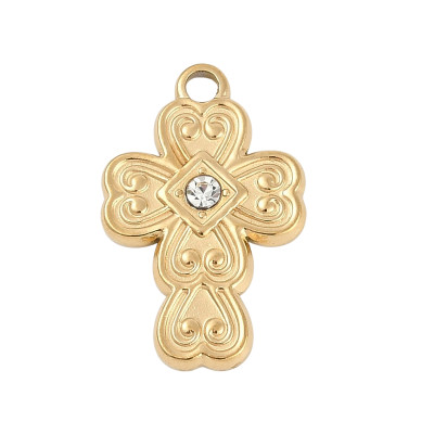 Cloverleaf pendant in two color combinations of surgical steel