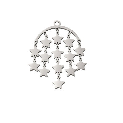 Cloverleaf pendant in two color combinations of surgical steel