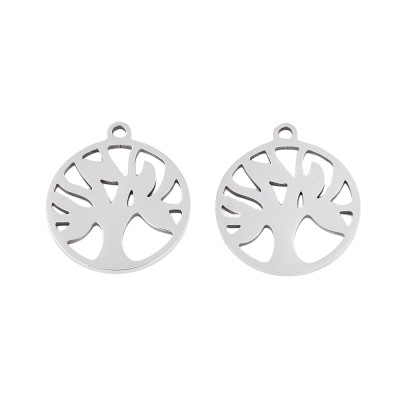 Cloverleaf pendant in two color combinations of surgical steel