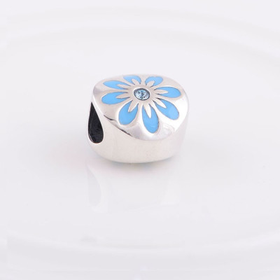 Bead AG 925 with blue email flower