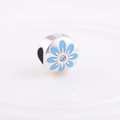 Bead AG 925 with blue email flower