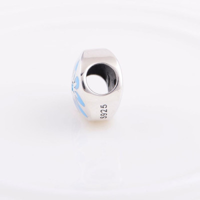 Bead AG 925 with blue email flower