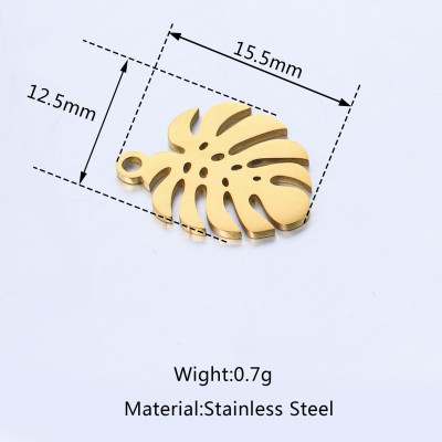 Surgical steel leaf pendant