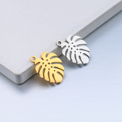 Surgical steel leaf pendant