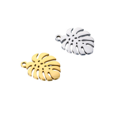 Surgical steel leaf pendant