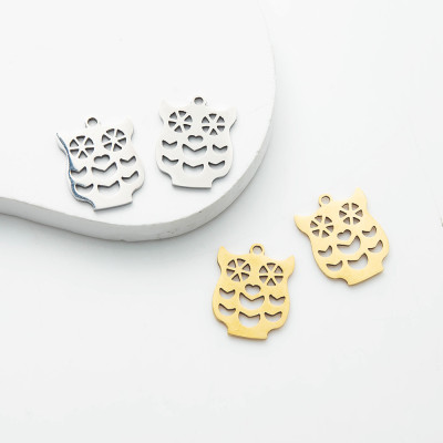 Pendant owl surgical steel two colour variants