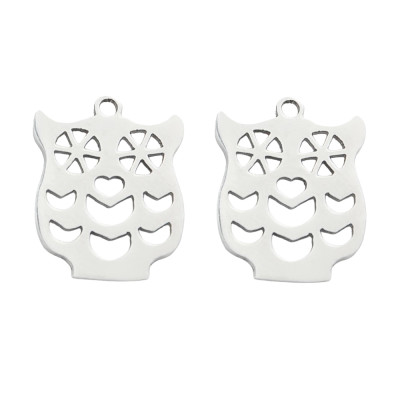 Pendant owl surgical steel two colour variants