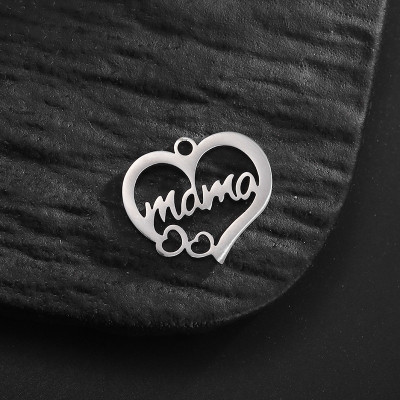 Přívěsek srdíčko s nápisem Mama chirurgická ocel