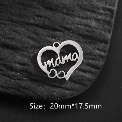 Přívěsek srdíčko s nápisem Mama chirurgická ocel