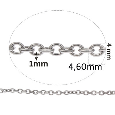 Ankr oválná střední hladká očka 4,6mm chirurgická ocel