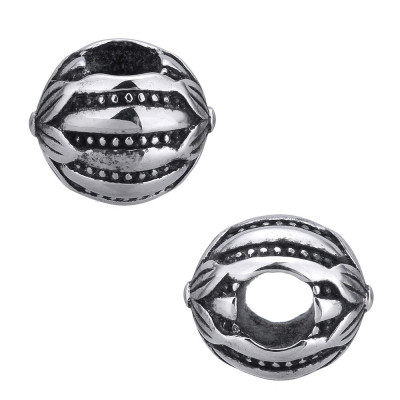 Bead with flower of surgical steel