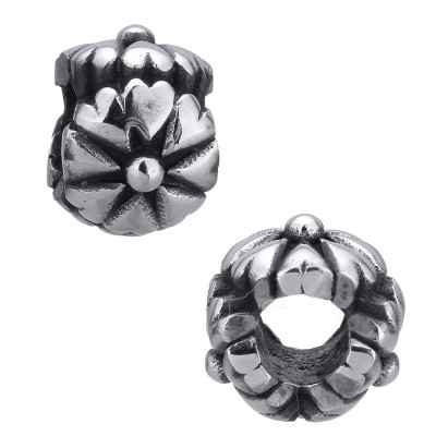 Surgical steel flower bead