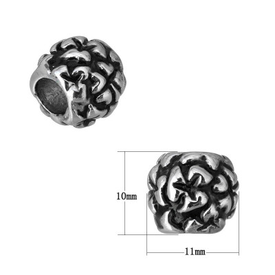 Large bead with surgical steel