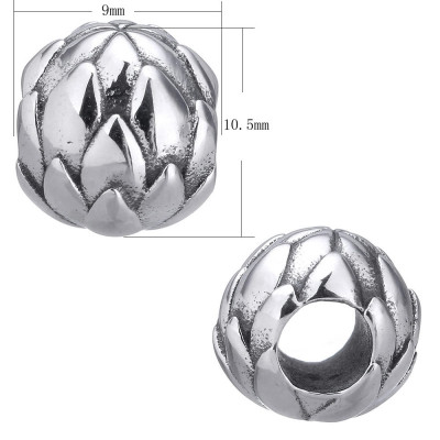 Surgical steel pineapple bead