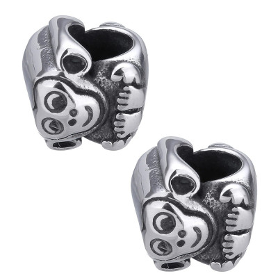 A cute little surgical steel bead with a big thread