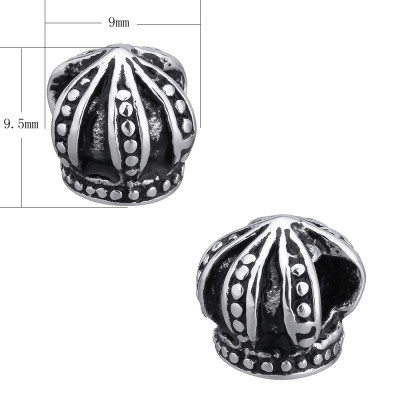 Bead with a large thread, crown of surgical steel