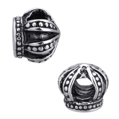 Bead with a large thread, crown of surgical steel