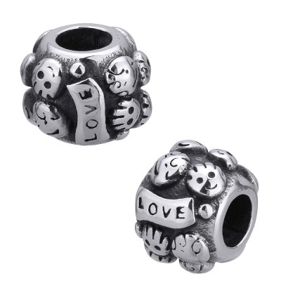 Bead with inscription Love made of surgical steel