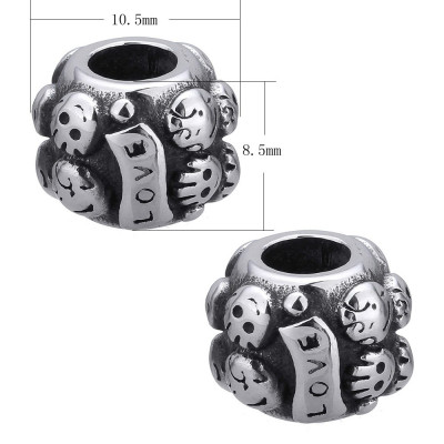 Bead with inscription Love made of surgical steel