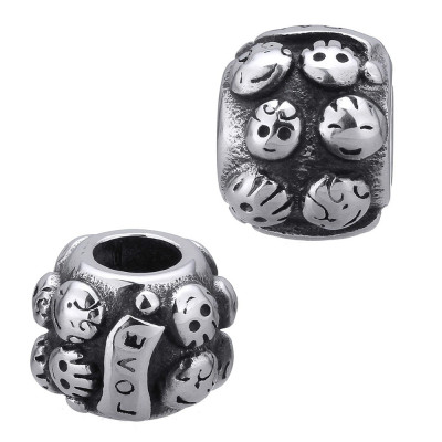 Bead with inscription Love made of surgical steel