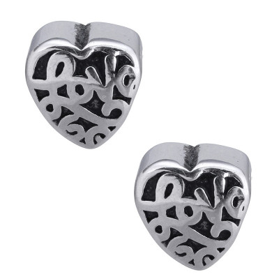 Bead with the inscription Love written by ornamental steel