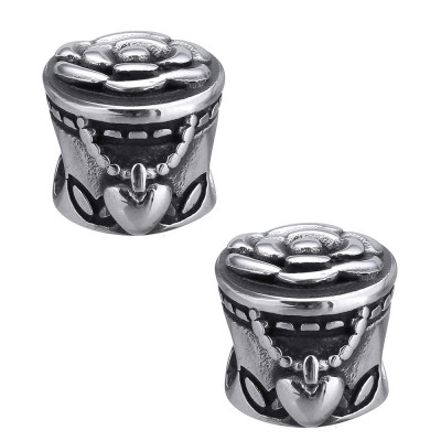 Bead box for jewelry made of surgical steel