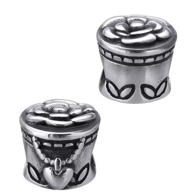 Bead box for jewelry made of surgical steel