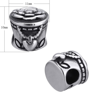 Bead box for jewelry made of surgical steel