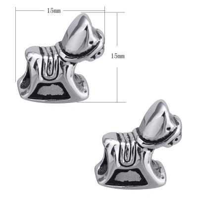 Bead rocking horse of surgical steel