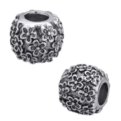 Bead with flowers in two colors