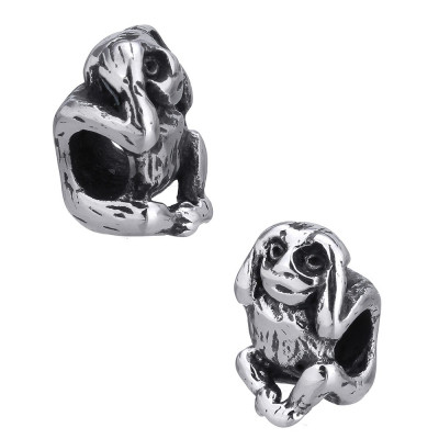 Little bead monkey covering his surgical steel ears