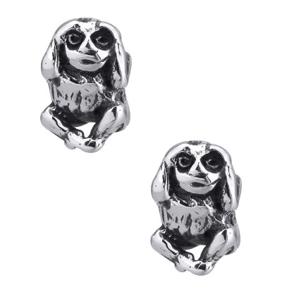 Little bead monkey covering his surgical steel ears