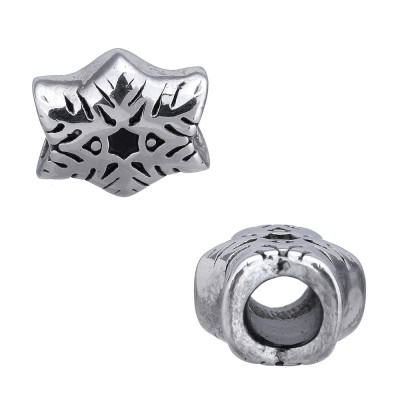 Surgical steel snowflake bead