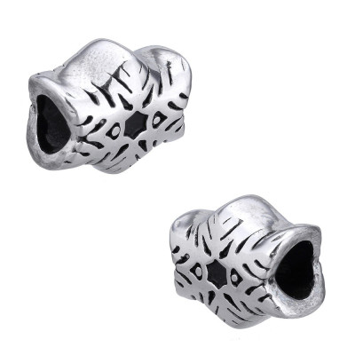 Surgical steel snowflake bead