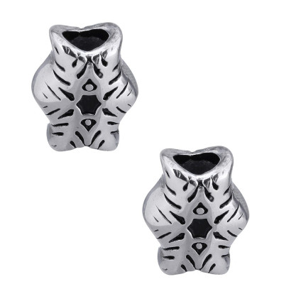 Surgical steel snowflake bead