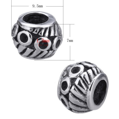 Large bead with surgical steel